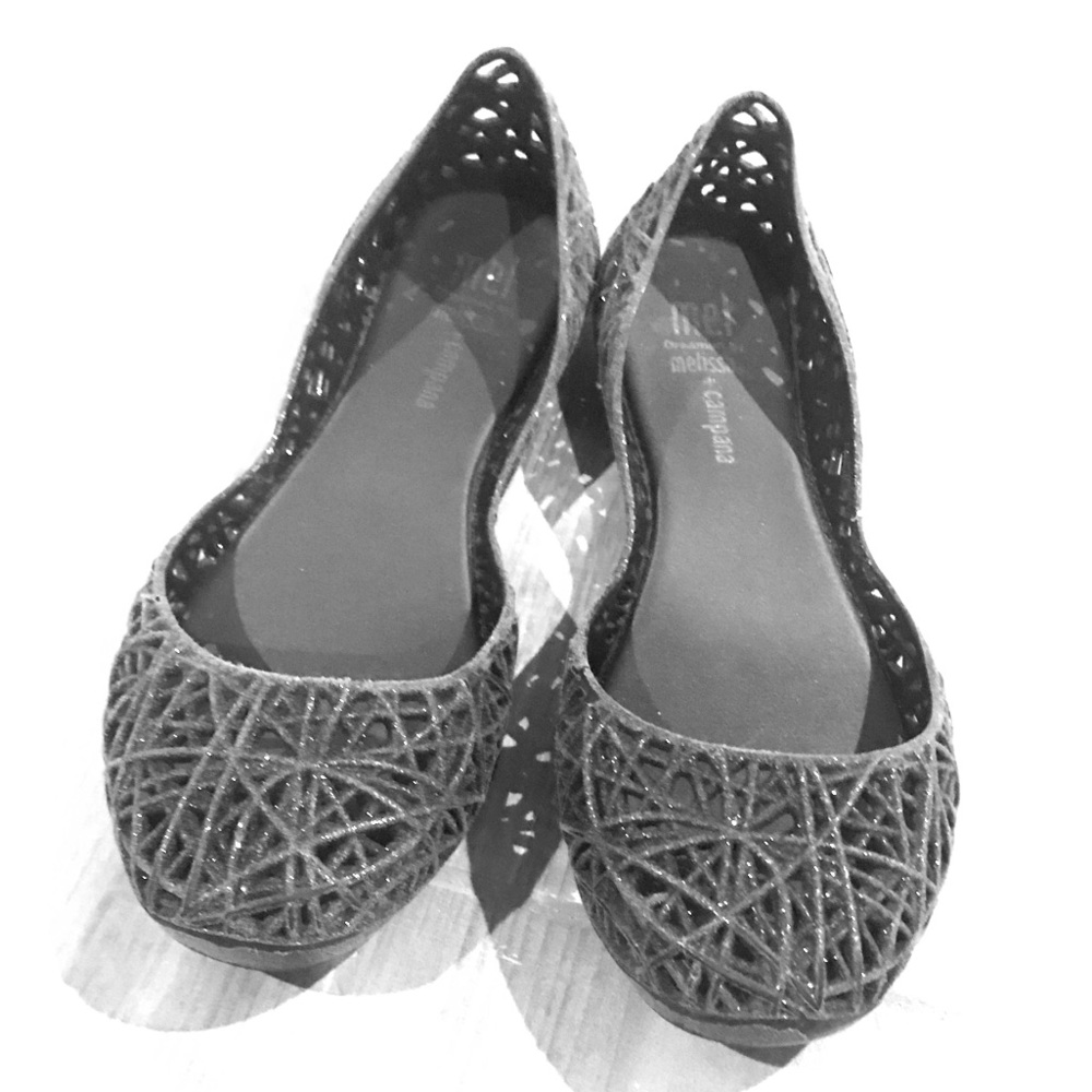 Black Mel - Melissa + Campana Glitter flats